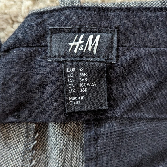 H&M Men's 36 Regular Wool Blend Dress Pants Light Gray Flat Front - Picture 3 of 7